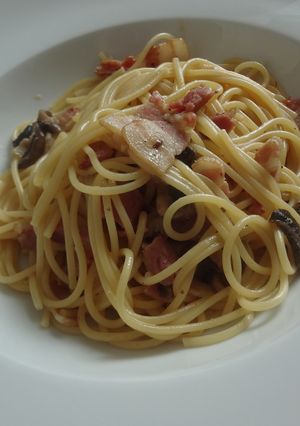 きのことベーコンのスパゲティ-レシピのメイン写真