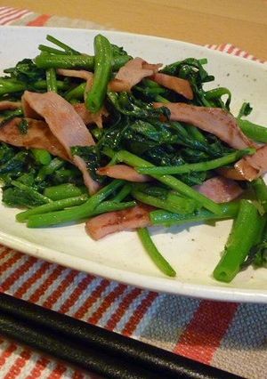 茎までシャキシャキ美味しいクレソン炒め♪-レシピのメイン写真
