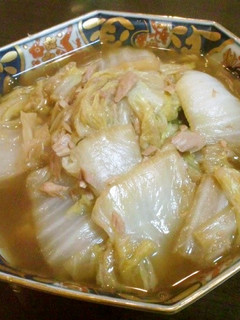 ツナと白菜から出る水分だけの簡単煮物♪-レシピのメイン写真