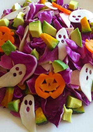 ★紫ｷｬﾍﾞﾂのハロウィンサラダ★-レシピのメイン写真