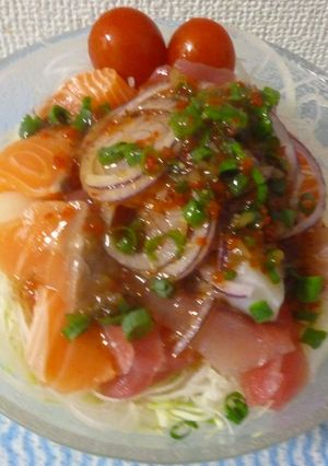 パパの野菜＆海鮮カルパッチョ-レシピのメイン写真