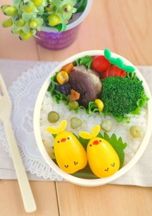 黄色いトマトのひよこちゃん弁当-レシピのメイン写真
