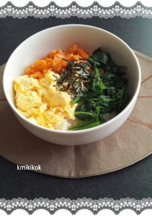 冷凍トロサーモン丼のアレンジ三色ご飯-レシピのメイン写真