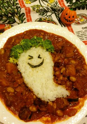 ハロウィン☆かぼちゃ入りチリコンカン-レシピのメイン写真