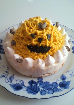 ハロウィンにレアチーズカボチャケーキ-レシピのメイン写真