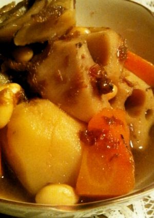 もっちり蓮根と根菜のオカカ煮-レシピのメイン写真