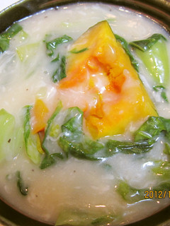 かぼちゃとチンゲン菜のクリーム煮-レシピのメイン写真