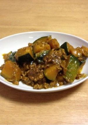 簡単♪ かぼちゃのカレーそぼろ煮-レシピのメイン写真
