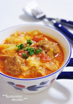 とろとろキャベツとミートボールのトマト煮-レシピのメイン写真