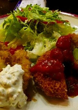 牛じゃがクノーデルと牡蠣フライ-レシピのメイン写真