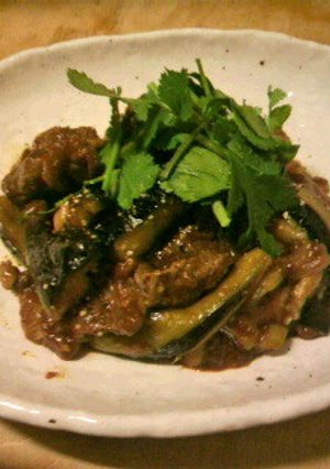 薄切り牛肉ですっぱからい麻婆茄子-レシピのメイン写真