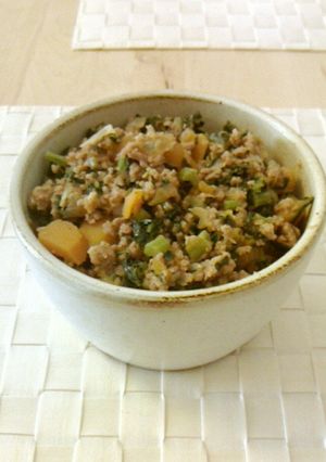 簡単☆かぼちゃと大根の葉の豚そぼろ-レシピのメイン写真
