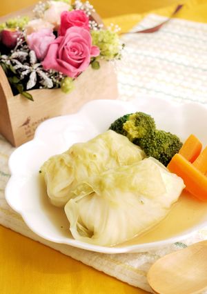 鶏挽肉とお豆腐で☆ヘルシーロールキャベツ-レシピのメイン写真