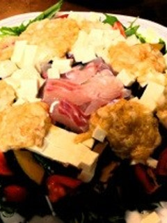 鯛刺し・カボチャ・豆腐のとろろ和風サラダ-レシピのメイン写真