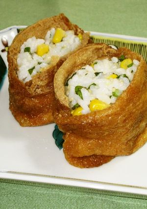 岩下の新生姜とコーンと大葉のいなり寿司-レシピのメイン写真
