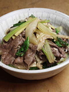 シャキシャキ牛肉セロリえのきたけの炒め物-レシピのメイン写真