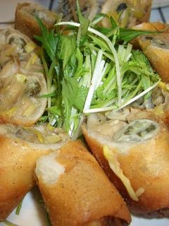 牡蠣と黄ニラの春巻き-レシピのメイン写真