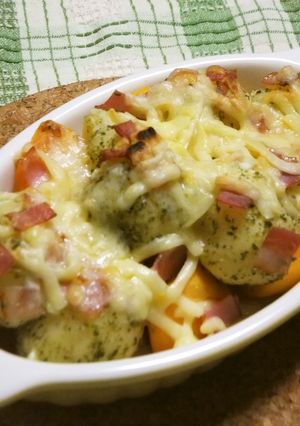 柿とのり塩ポテトのチーズ焼き-レシピのメイン写真