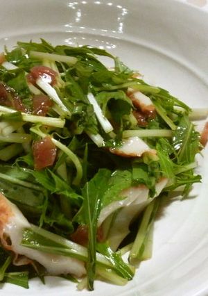 水菜とちくわの梅ドレ和え-レシピのメイン写真