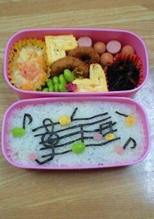 ♪おんぷ弁当♪ドレミの楽譜★キャラ弁？-レシピのメイン写真