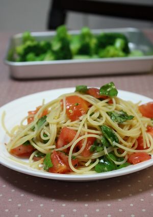 トマトとバジルの冷製パスタ-レシピのメイン写真