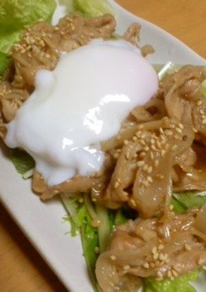 自家製温泉卵とすき焼き風サラダ☆-レシピのメイン写真