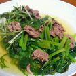 水菜と小松菜と牛肉のアッサリ煮
