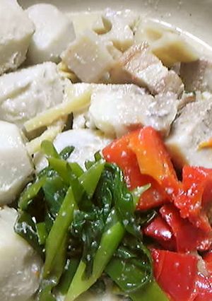 里芋と茹で豚のかす煮　-レシピのメイン写真