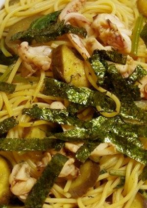 ヘルシー超簡単！なすとほうれん草パスタ-レシピのメイン写真