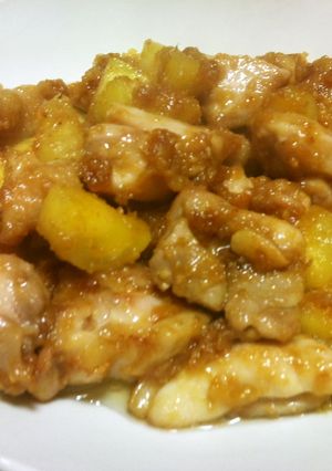 さつまいもと鶏肉のゆず味噌炒め-レシピのメイン写真