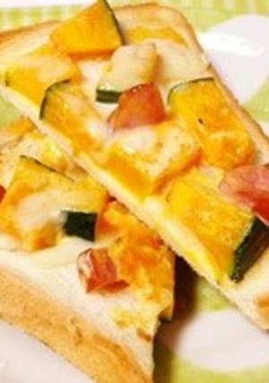 ホクホク♪ 南瓜＆ベーコンチーズトースト-レシピのメイン写真