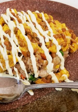 子供に大好評！簡単やさしい納豆オムライス-レシピのメイン写真