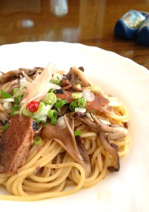 秋香る♪サンマと舞茸のバター風味パスタ-レシピのメイン写真