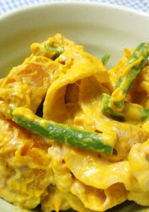 かぼちゃと豚しゃぶ肉のごま味ホットサラダ-レシピのメイン写真