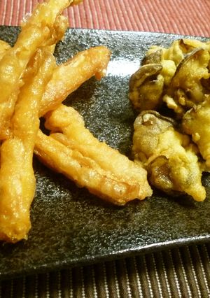 新生姜とまいたけの米粉で天ぷら！-レシピのメイン写真