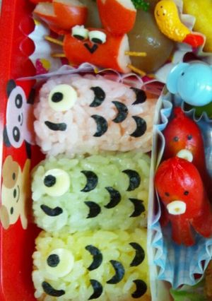 ３色こいのぼり☆キャラ弁-レシピのメイン写真