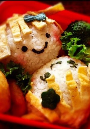 (✿◕ｖ◡)♬キャラ弁 女の子おにぎり*-レシピのメイン写真