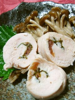 塩麹ささみの梅しそロール-レシピのメイン写真