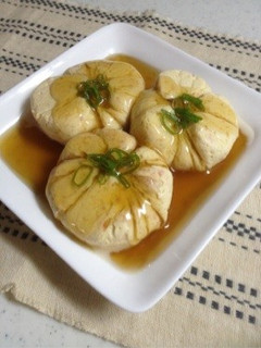 鮭入り豆腐の茶巾絞り・とろみ餡掛け-レシピのメイン写真