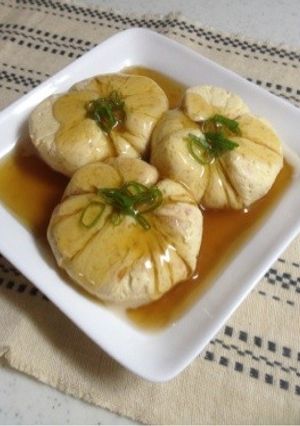 鮭入り豆腐の茶巾絞り・とろみ餡掛け-レシピのメイン写真