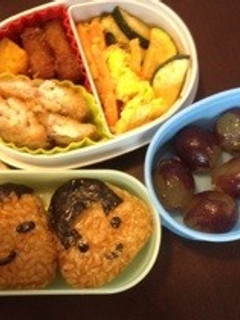 冷凍焼おにぎりを使ったキャラ弁当-レシピのメイン写真