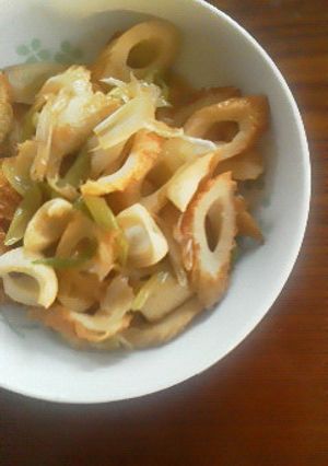 調味料醤油だけ！お弁当にネギちくわ炒め♪-レシピのメイン写真