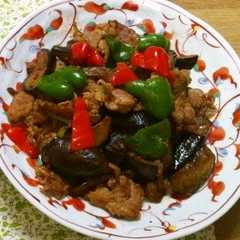รูปของ なすと豚肉の甘味噌炒め