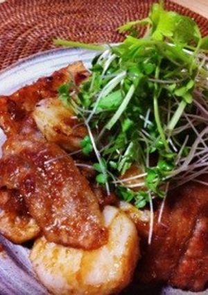 里芋と豚バラの味噌照り焼き☆スプラウトと-レシピのメイン写真