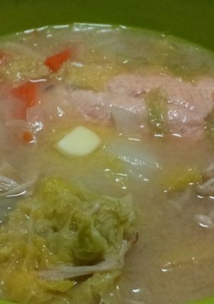 レンジで簡単一人鍋(石狩鍋風)-レシピのメイン写真
