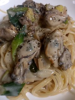牡蠣とネギ生姜のパスタ-レシピのメイン写真