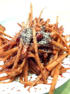 ごぼうの味噌ピーきんぴら-レシピのメイン写真
