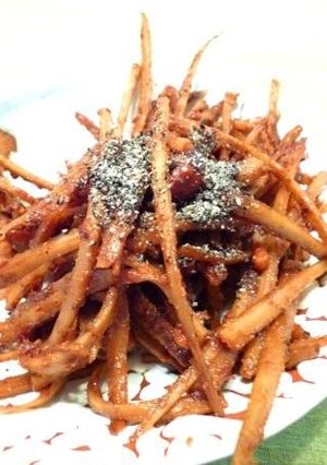 ごぼうの味噌ピーきんぴら-レシピのメイン写真