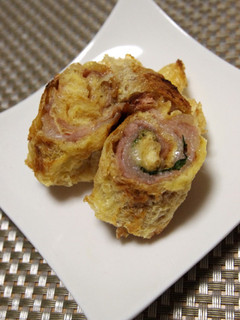 お弁当おかず 油揚げと豚肉のくるくる焼き-レシピのメイン写真