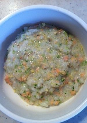 離乳食 豆乳鮭ときのこのリゾット-レシピのメイン写真